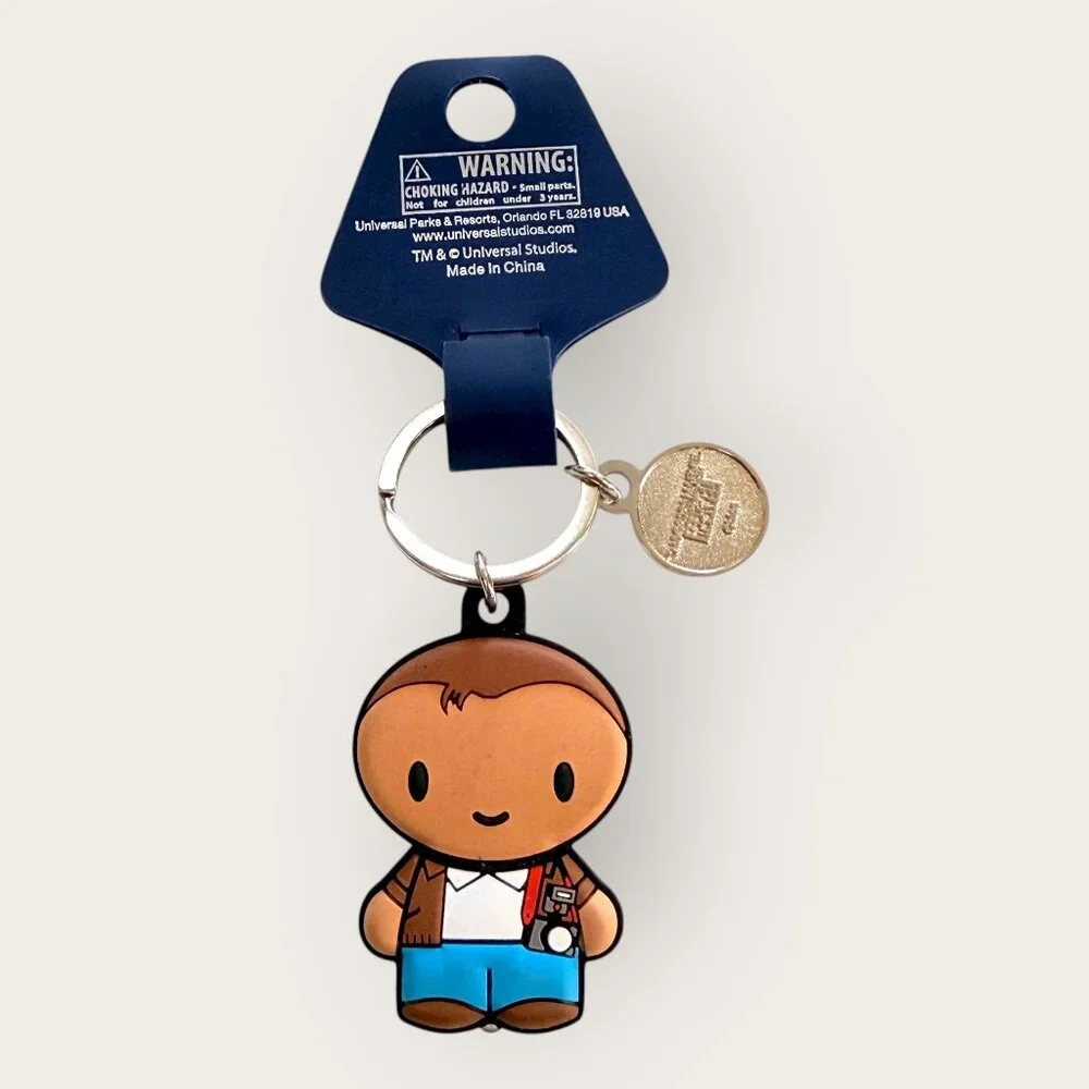 Spiderman Peter Parker Universal Studios Blue Flashlight Keychain Keyring